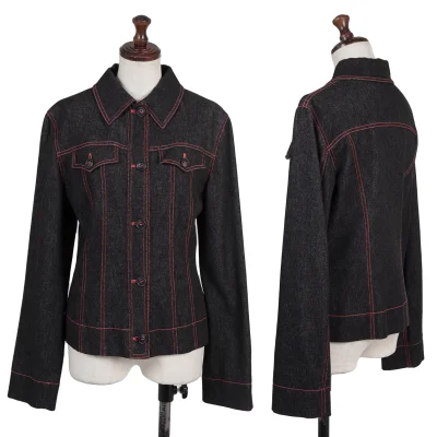 DOLCE&GABBANA Leopard Lining Stitch Denim Jacket