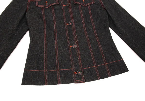 DOLCE&GABBANA Leopard Lining Stitch Denim Jacket K-176143_008