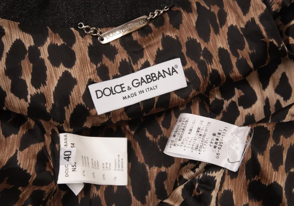 DOLCE&GABBANA Leopard Lining Stitch Denim Jacket K-176143_013