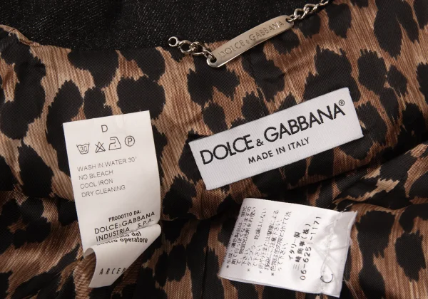 DOLCE&GABBANA Leopard Lining Stitch Denim Jacket K-176143_014
