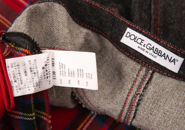 DOLCE&GABBANA Check Front Denim Mini Skirt K-176144_012