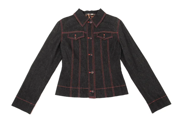 DOLCE&GABBANA Stitch Denim Jacket & Check Skirt K-176145_003