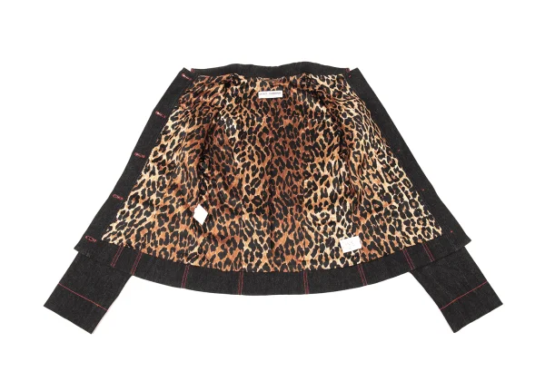 DOLCE&GABBANA Stitch Denim Jacket & Check Skirt K-176145_010