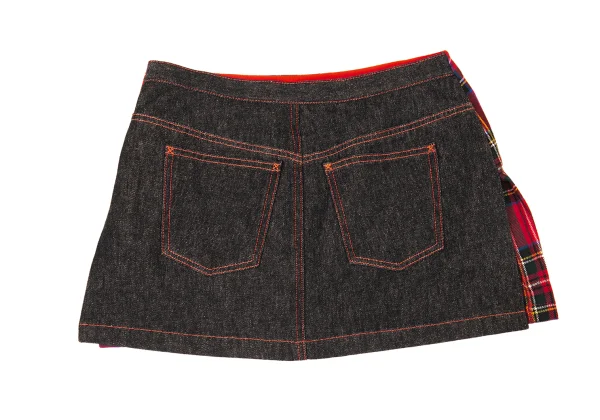 DOLCE&GABBANA Stitch Denim Jacket & Check Skirt K-176145_018