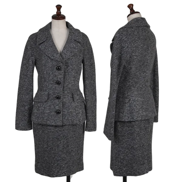 DOLCE&GABBANA Mixed Wool Jacket & Skirt Black,Grey 40 K-176148_001