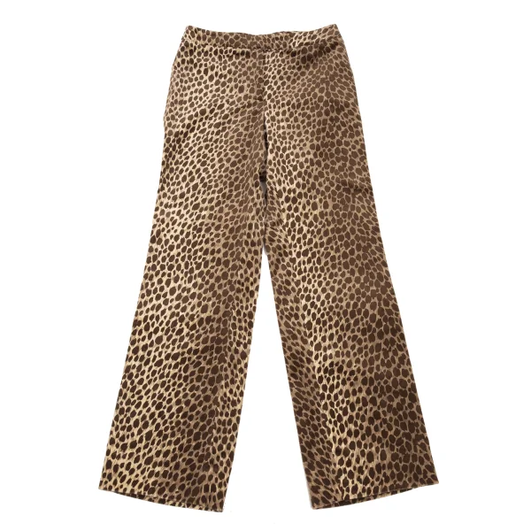 DOLCE&GABBANA Velour Cotton Animal Printed Pants Brown 38 K-176150_001