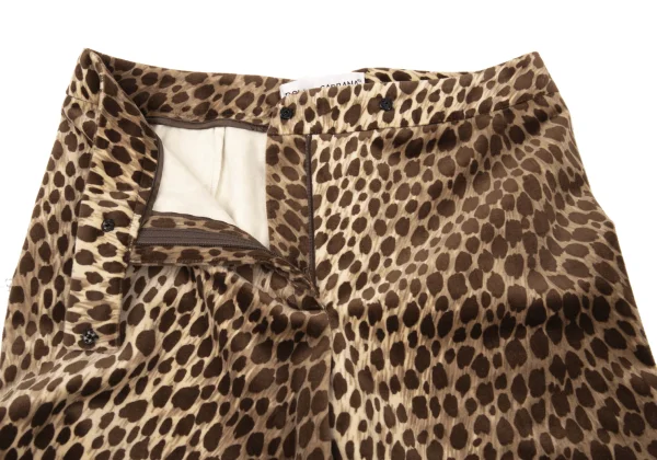 DOLCE&GABBANA Velour Cotton Animal Printed Pants K-176150_003