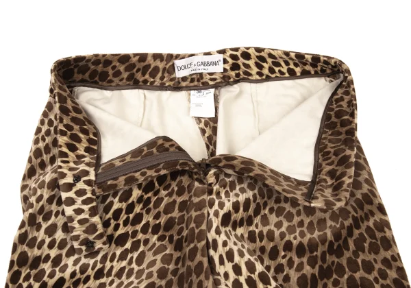 DOLCE&GABBANA Velour Cotton Animal Printed Pants K-176150_005