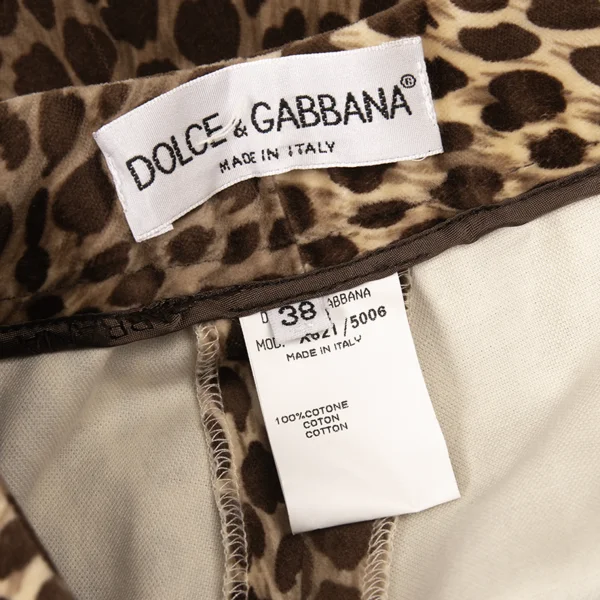 DOLCE&GABBANA Velour Cotton Animal Printed Pants K-176150_011