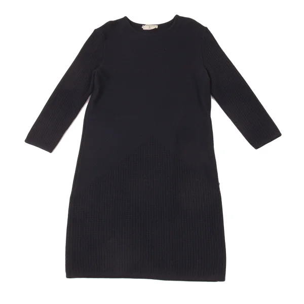 VALENTINO GARAVANI Rib Sleeve Switching Knit Dress K-176154_002