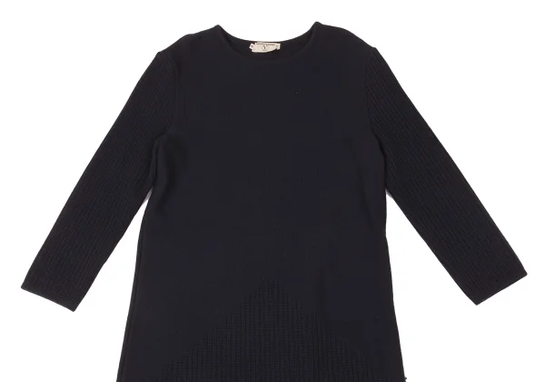 VALENTINO GARAVANI Rib Sleeve Switching Knit Dress K-176154_003
