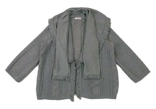 VALENTINO GARAVANI Stole Design Cable Knit Cardign K-176155_002