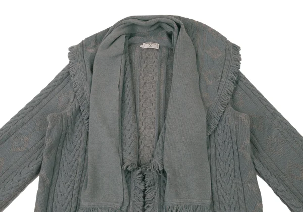 VALENTINO GARAVANI Stole Design Cable Knit Cardign K-176155_003