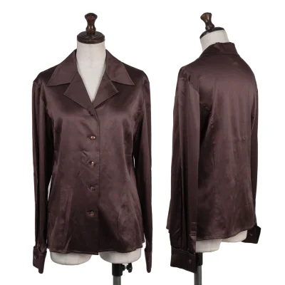 VAL VALENTINO GARAVANI Silk Satin Cuffed Shirt