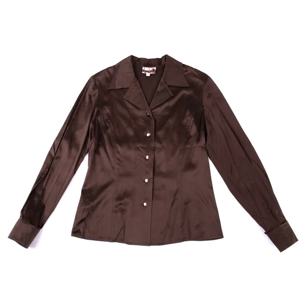 VAL VALENTINO GARAVANI Silk Satin Cuffed Shirt K-176158_002