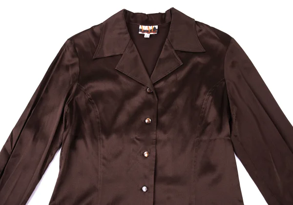 VAL VALENTINO GARAVANI Silk Satin Cuffed Shirt K-176158_003