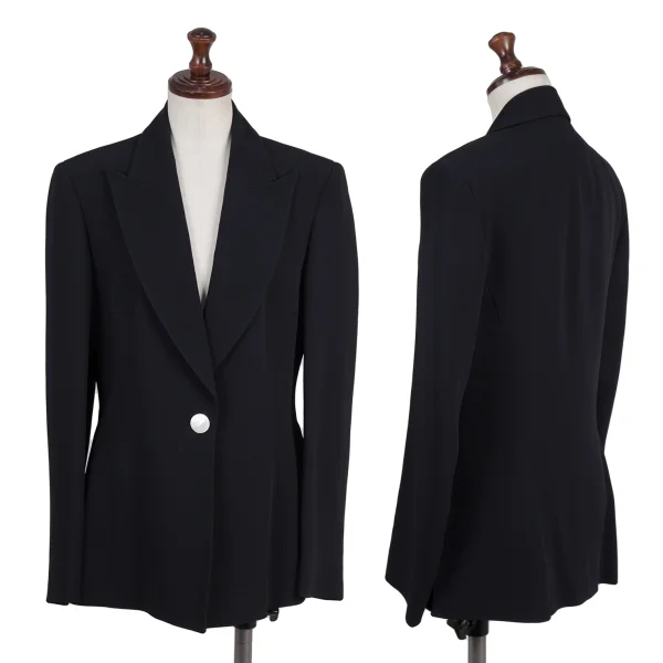 GIANFRANCO FERRE STUDIO Acetate Rayon Peaked Lapel Jacket Black 40 K-176159_001