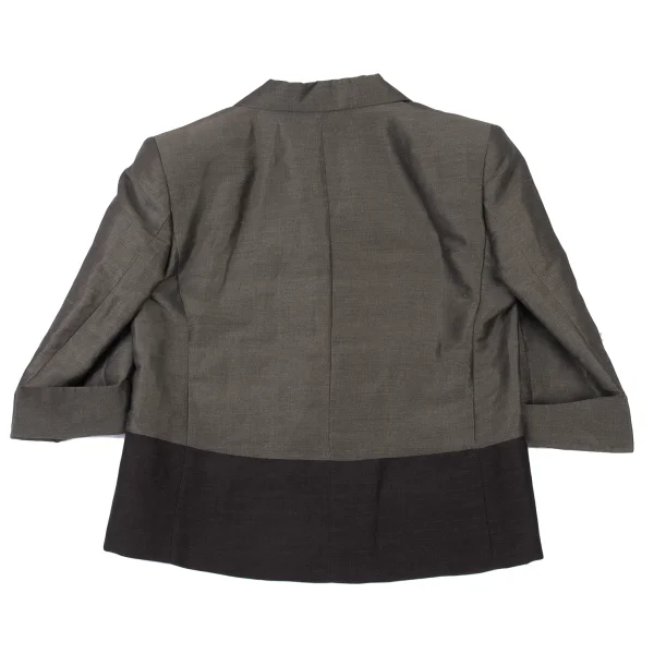 GIANFRANCO FERRE STUDIO Linen Silk Switching Shiny Jacket K-176160_009