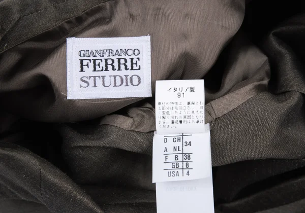 GIANFRANCO FERRE STUDIO Linen Silk Switching Shiny Jacket K-176160_011
