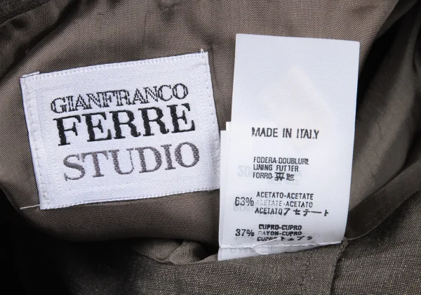 GIANFRANCO FERRE STUDIO Linen Silk Switching Shiny Jacket K-176160_013