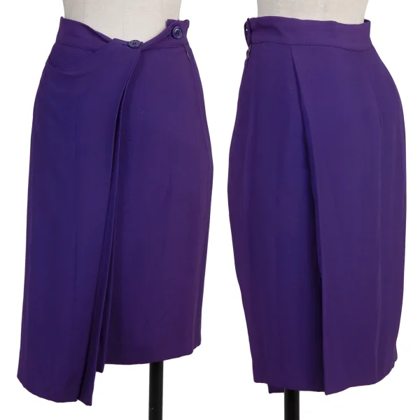 STUDIO 0001 BY FERRE Acetate Blend Wrap Design Skirt Purple 40 K-176164_001