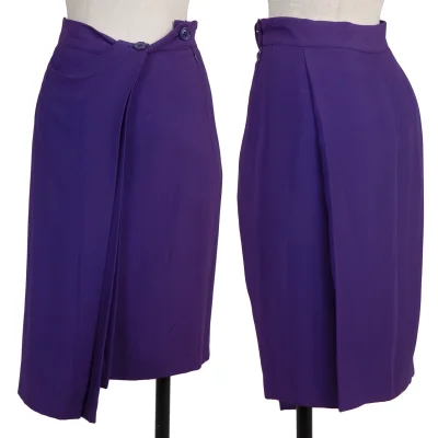 STUDIO 0001 BY FERRE Acetate Blend Wrap Design Skirt