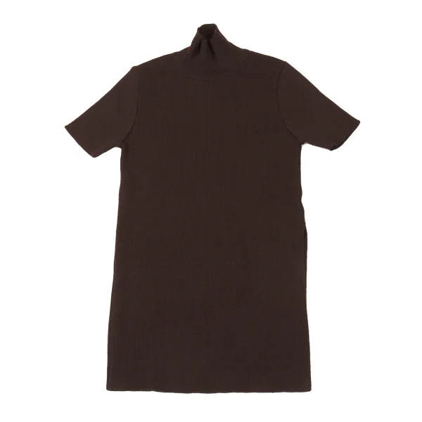 GIANFRANCO FERRE Slit Mock Neck Rib Knit Top K-176165_002