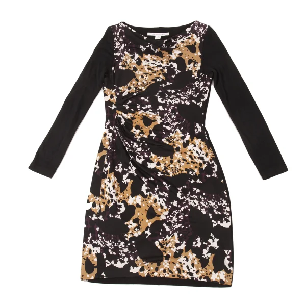 DIANE VON FURSTENBERG Graphic Print Switching Tuck Dress K-176169_002