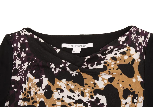 DIANE VON FURSTENBERG Graphic Print Switching Tuck Dress K-176169_006