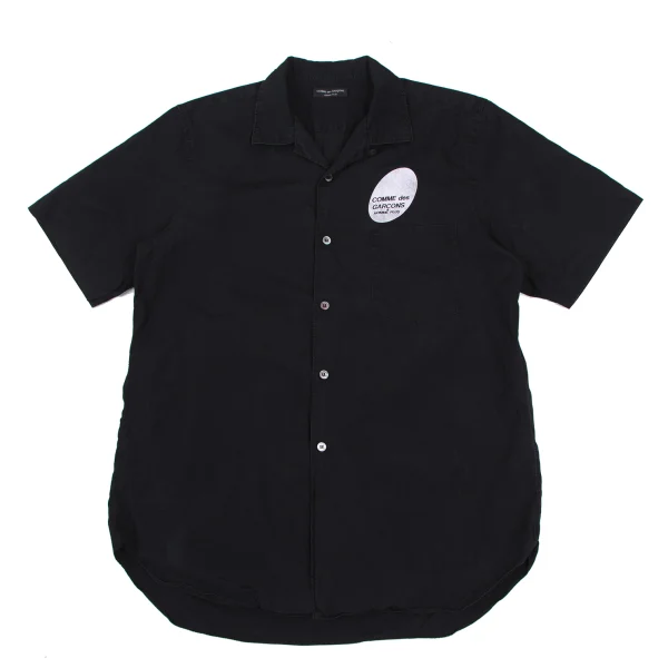 COMME des GARCONS HOMME PLUS Logo Print Short Sleeve Shirt Black M-L K-176174_001