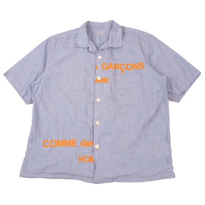 COMME des GARCONS HOMME Split Logo Short Sleeve Cotton Shirt