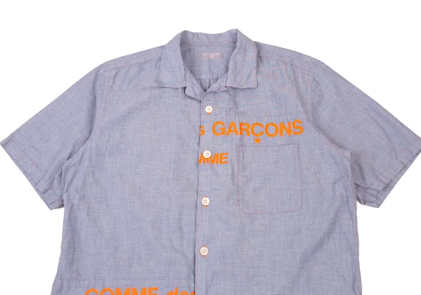 COMME des GARCONS HOMME Split Logo Short Sleeve Cotton Shirt K-176175_002