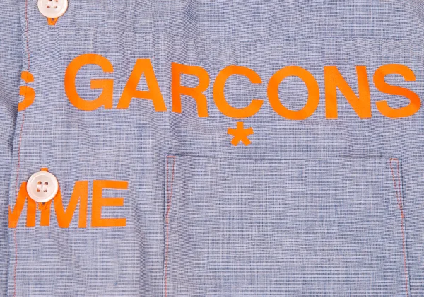 COMME des GARCONS HOMME Split Logo Short Sleeve Cotton Shirt K-176175_006