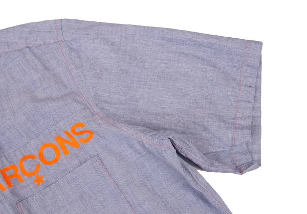COMME des GARCONS HOMME Split Logo Short Sleeve Cotton Shirt K-176175_008