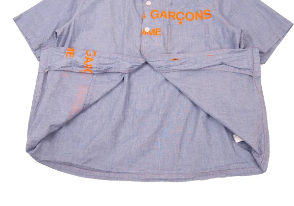 COMME des GARCONS HOMME Split Logo Short Sleeve Cotton Shirt K-176175_011
