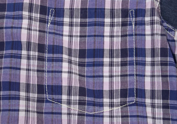 COMME des GARCONS HOMME Switching Check Dyed Denim Shirt K-176176_006