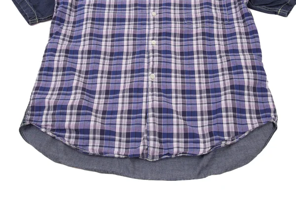 COMME des GARCONS HOMME Switching Check Dyed Denim Shirt K-176176_009