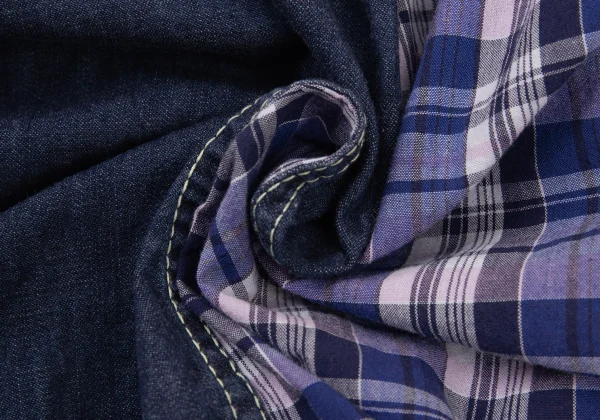 COMME des GARCONS HOMME Switching Check Dyed Denim Shirt K-176176_014