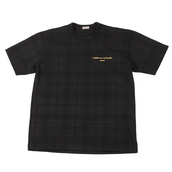 COMME des GARCONS HOMME Check Jacquard Poly Jersey T-shirt Black S-M K-176177_001