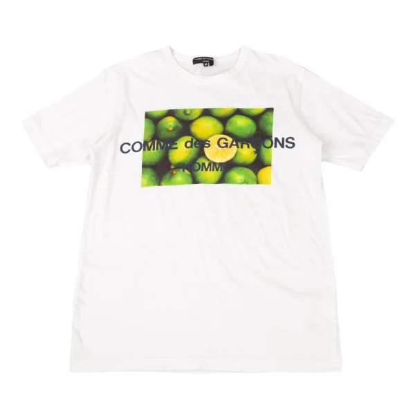 COMME des GARCONS HOMME Lime Logo T-shirt White M K-176179_001