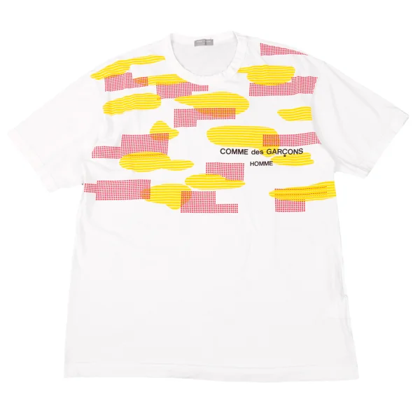 COMME des GARCONS HOMME Graphic Print Logo T-shirt White,Red,Yellow S-M K-176180_001