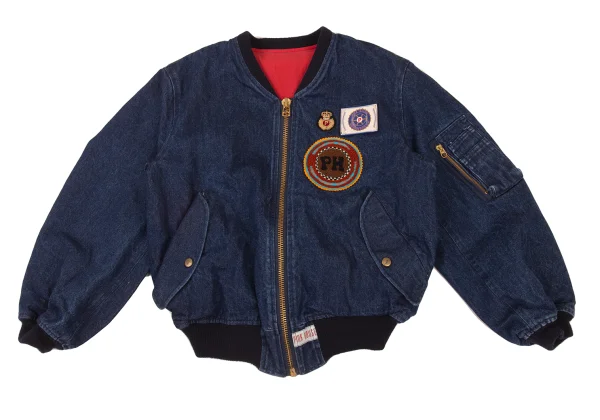 PINK HOUSE Patches Denim MA-1 Bomber Jacket K-176185_002