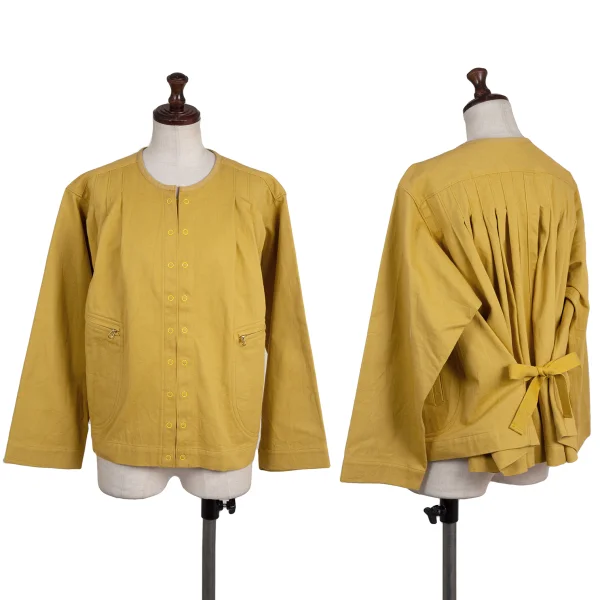 PINK HOUSE Cotton Tuck Snap Button Jacket Yellow S-M K-176187_001