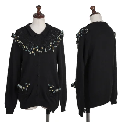 PINK HOUSE Floral Design Knit Cardigan