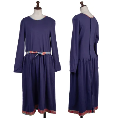 PINK HOUSE Check Taping Cotton Knit Dress
