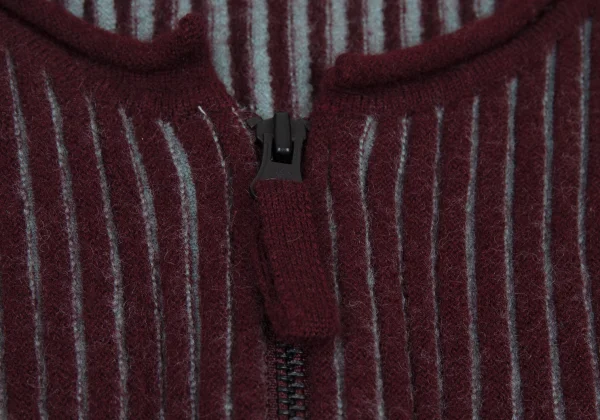 Jean Paul GAULTIER FEMME Bicolor Rib Zip Knit Top K-176192_007