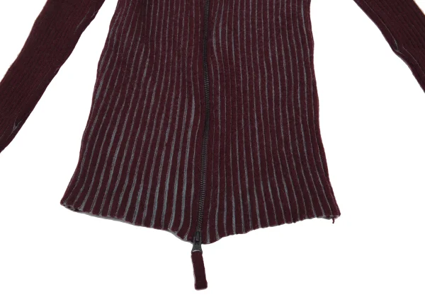 Jean Paul GAULTIER FEMME Bicolor Rib Zip Knit Top K-176192_011