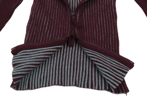 Jean Paul GAULTIER FEMME Bicolor Rib Zip Knit Top K-176192_012