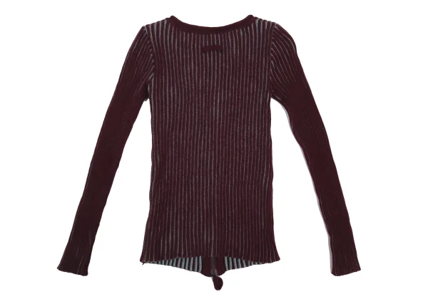 Jean Paul GAULTIER FEMME Bicolor Rib Zip Knit Top K-176192_013