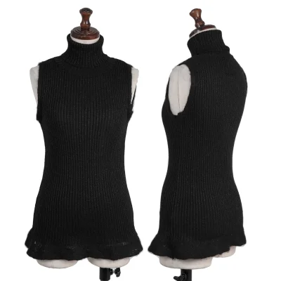 Jean Paul GAULTIER FEMME Lace Switching Lame Sleeveless Rib Knit Top